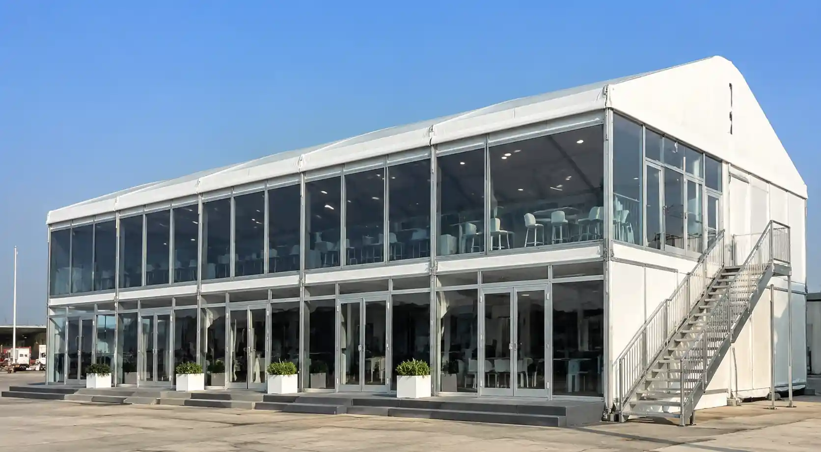 Double decker exhibition tent